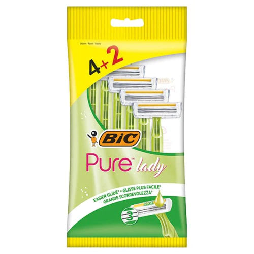 BIC Pure 3 Lady Razor Pouch 4+2 | Personal Care | Halabh.com