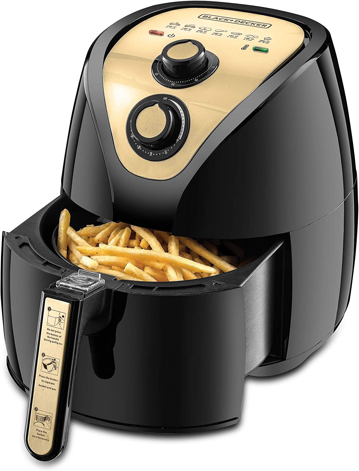 Black and Decker Airfryer | Color Black and Gold | Best Kitchen Appliances in Bahrain | Halabh