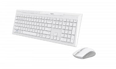 Rapoo 8210M English and Arabic Combo Multimode Wireless Keyboard and Mouse | Color White | Best Computer Accessories in Bahrain | Halabh