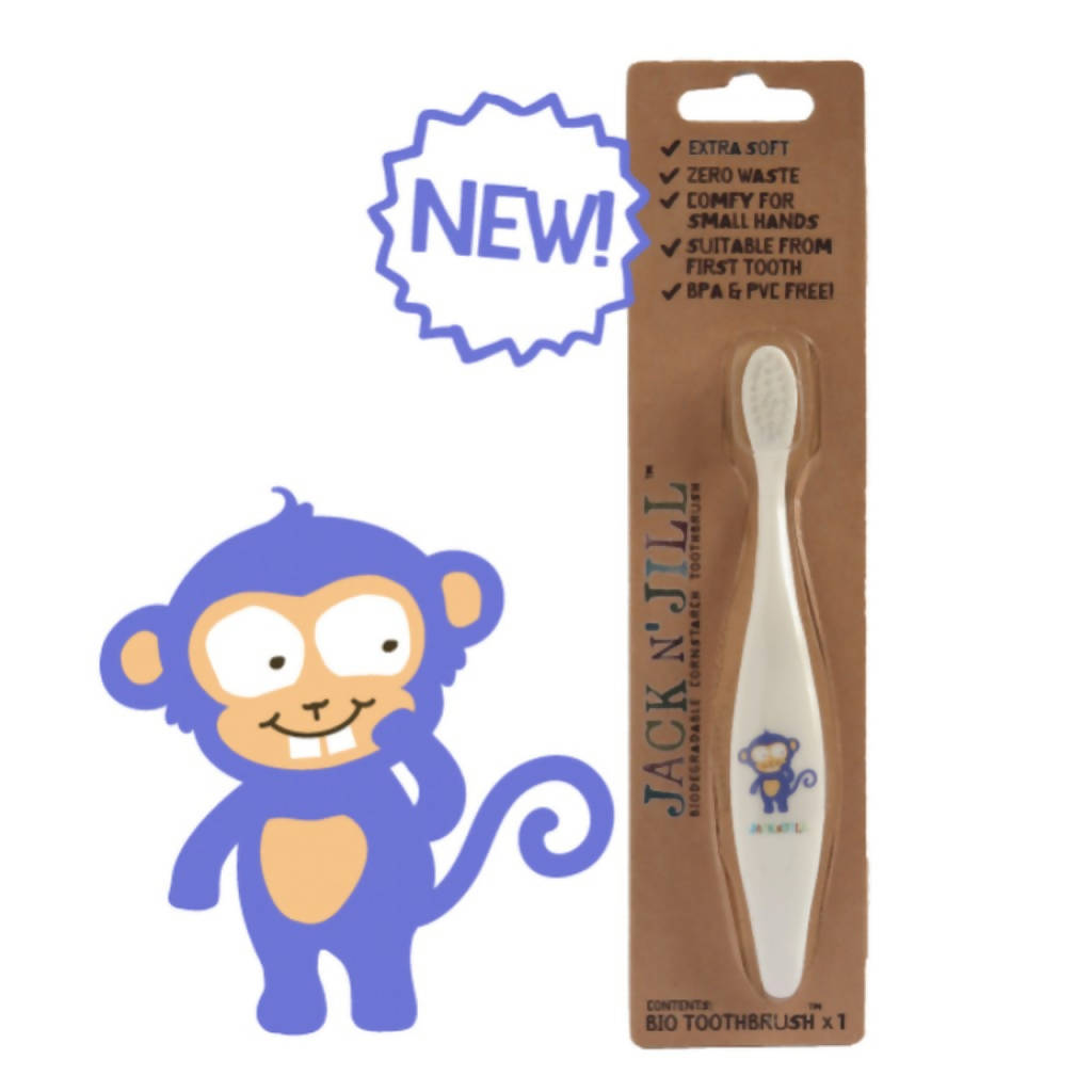 Jack N' Jill Children Biodegradable Toothbrush Monkey White