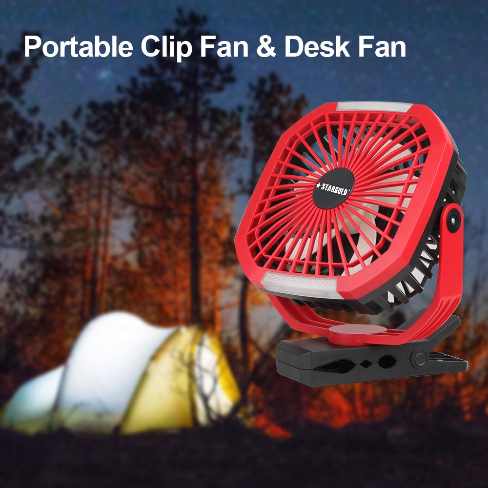 StarGold Rechargeable & Portable Desk Fan With Sturdy Clip