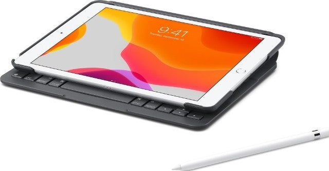 Logitech Slim Folio Case with Integrated Bluetooth Keyboard | Color Grey | iPad Accessories in Bahrain | Halabh