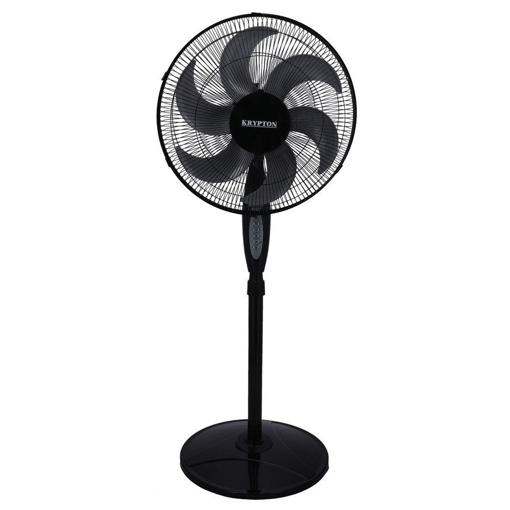 Krypton 16 Inch Stand Fan with Remote Control Black | in Bahrain | Halabh.com