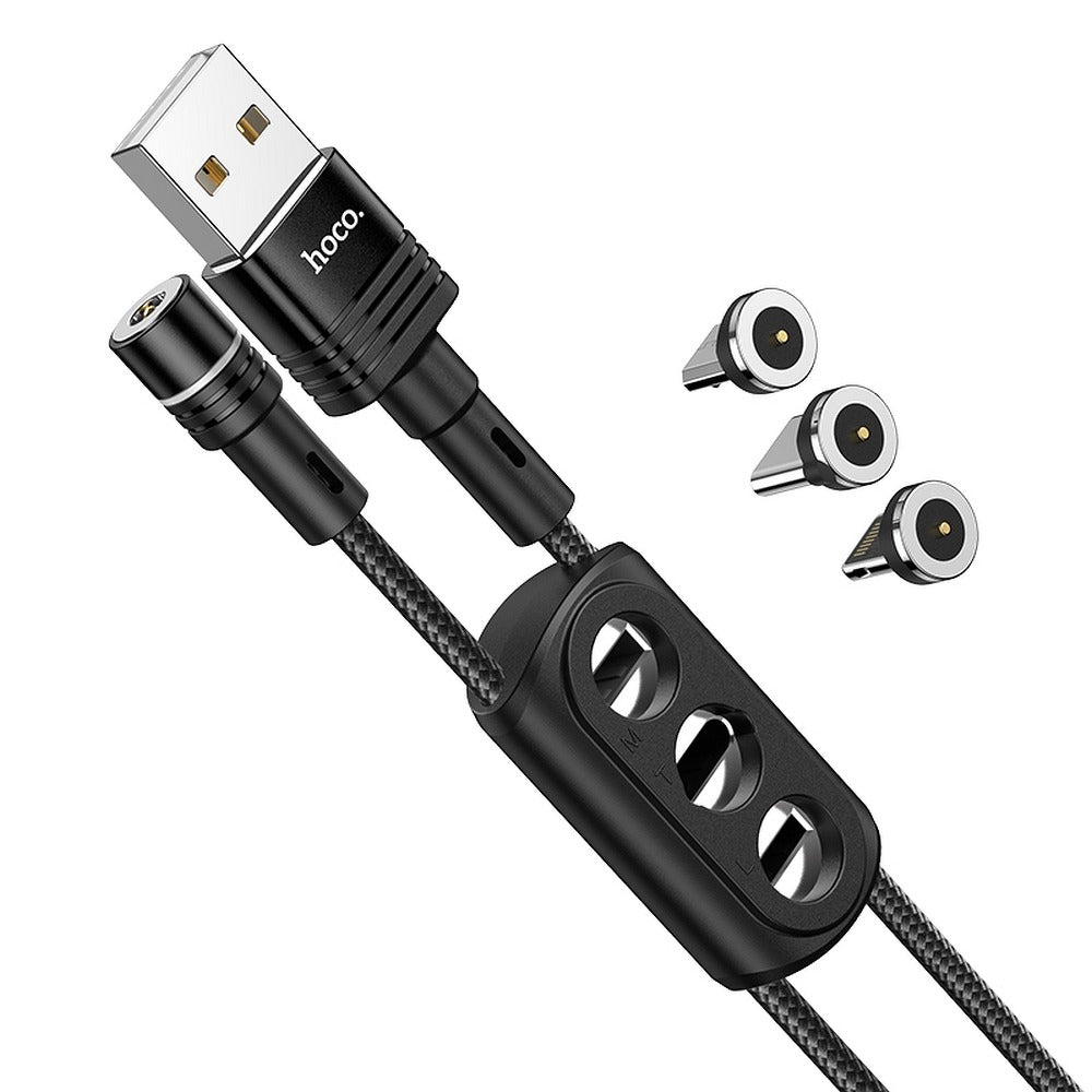 Hoco Cable Magnetic 3 In1 Type C Micro iPhone Lightning 8 Pin