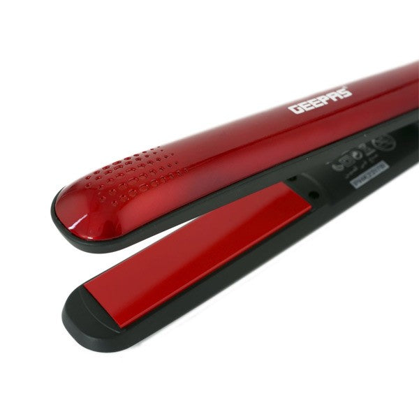 Geepas Ceramic Hair Straightener | Color Red | Best Personal Care Accessories in Bahrain | Halabh