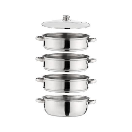 Royalford 4-Layer Stainless Steel Steamer Pot Multipurpose Silver