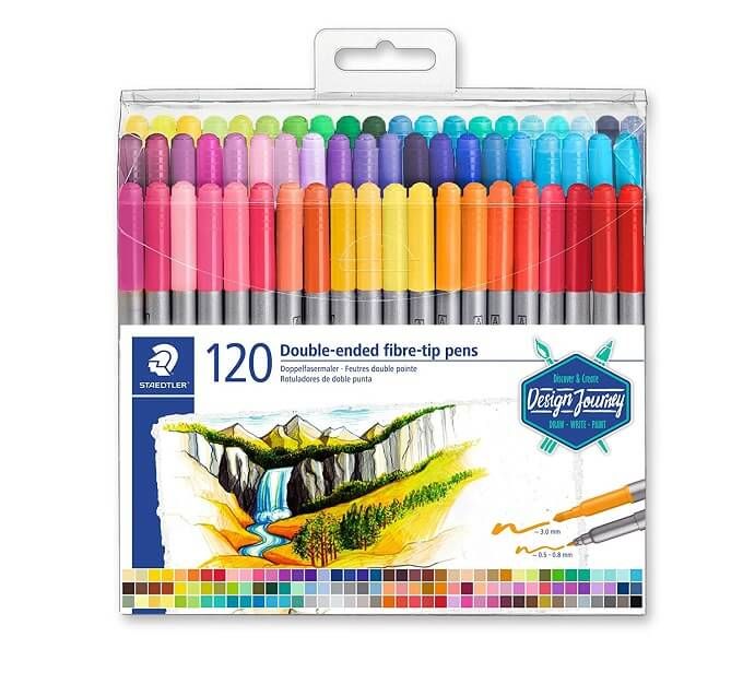 Staedler Double End Fibre Tip Pens Set 120col ST-3200-TB120