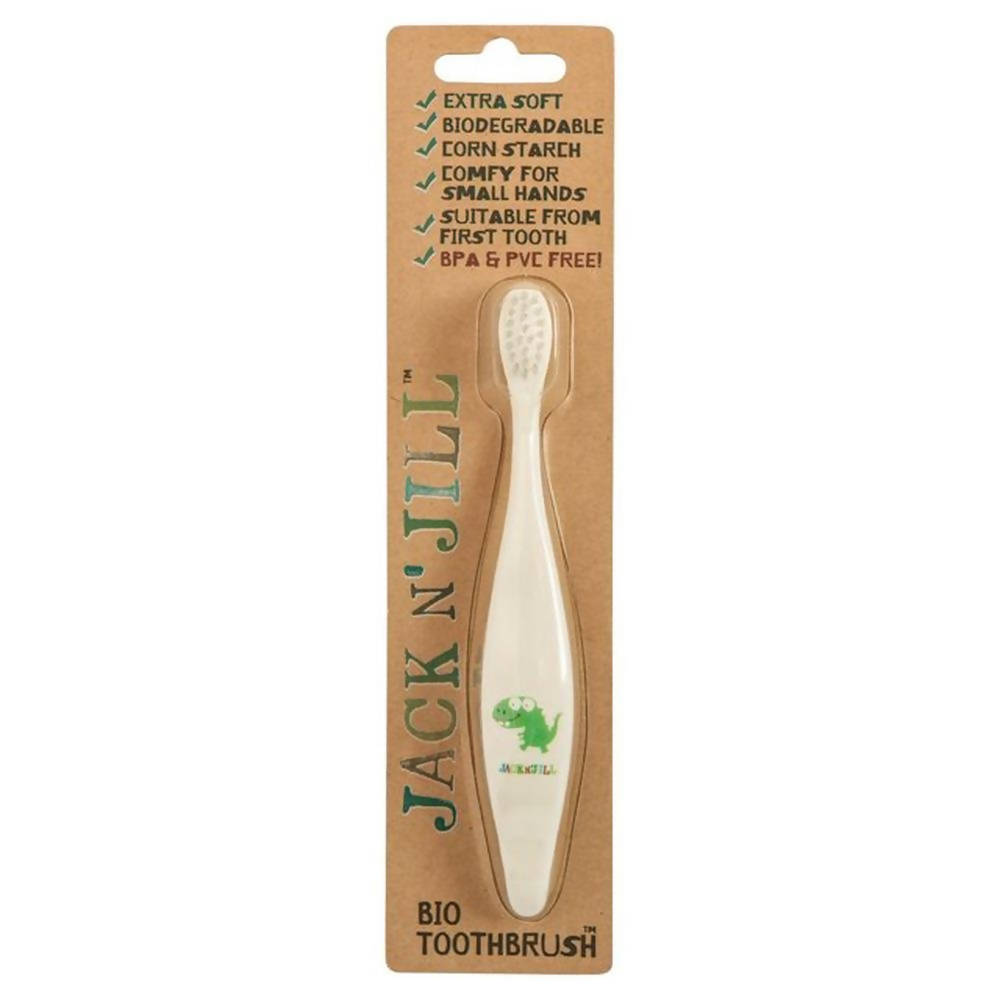 Jack N' Jill Bio Toothbrush White and Dino Print White