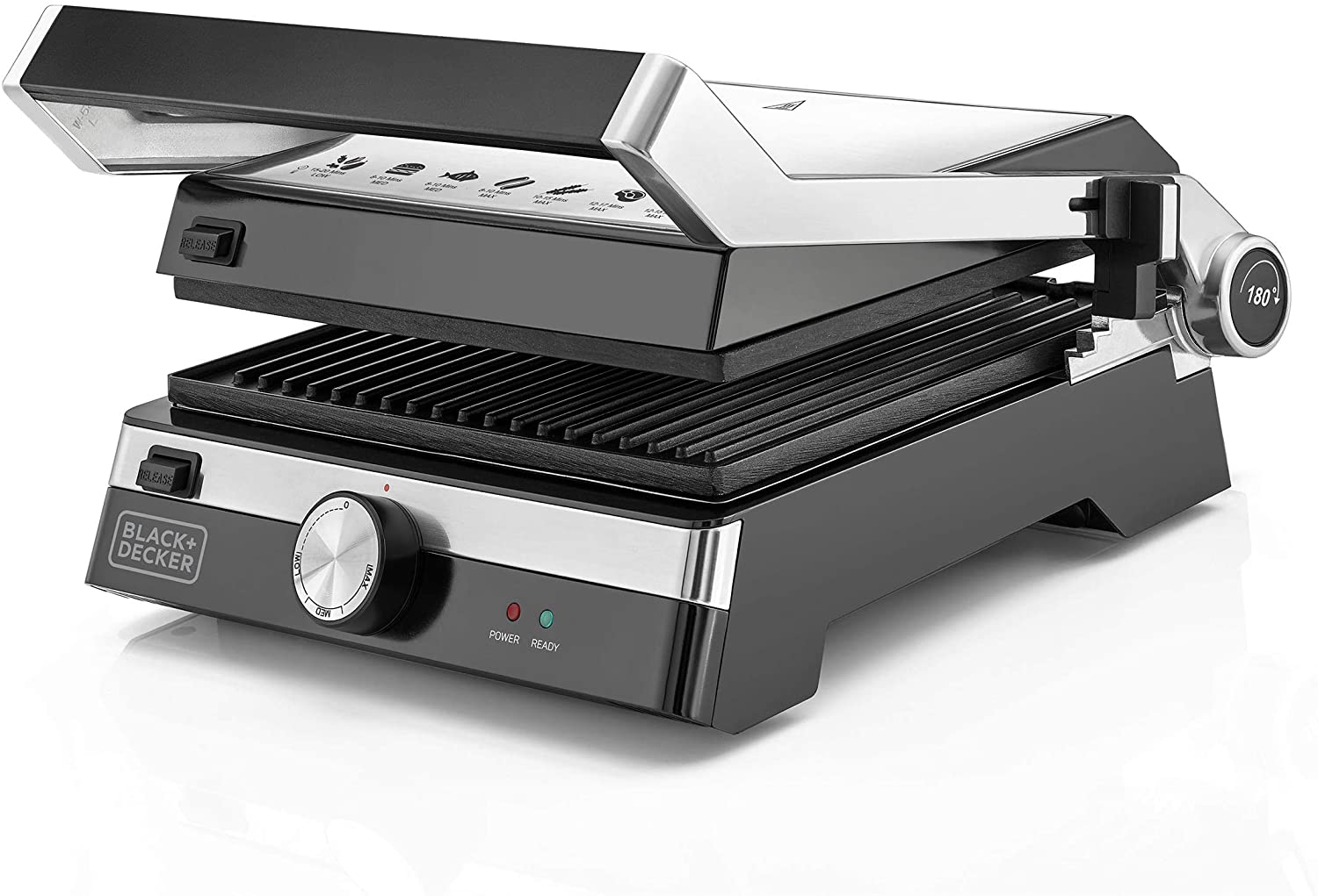 Black & Decker 2000W Family Health Grill Black & Silver