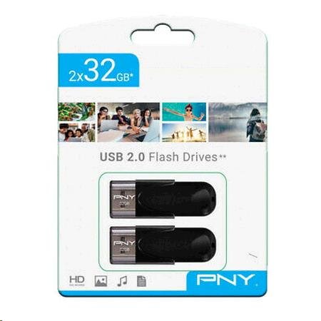 PNY Attache 4 32GB USB Stick - USB 2.0 Twinpack