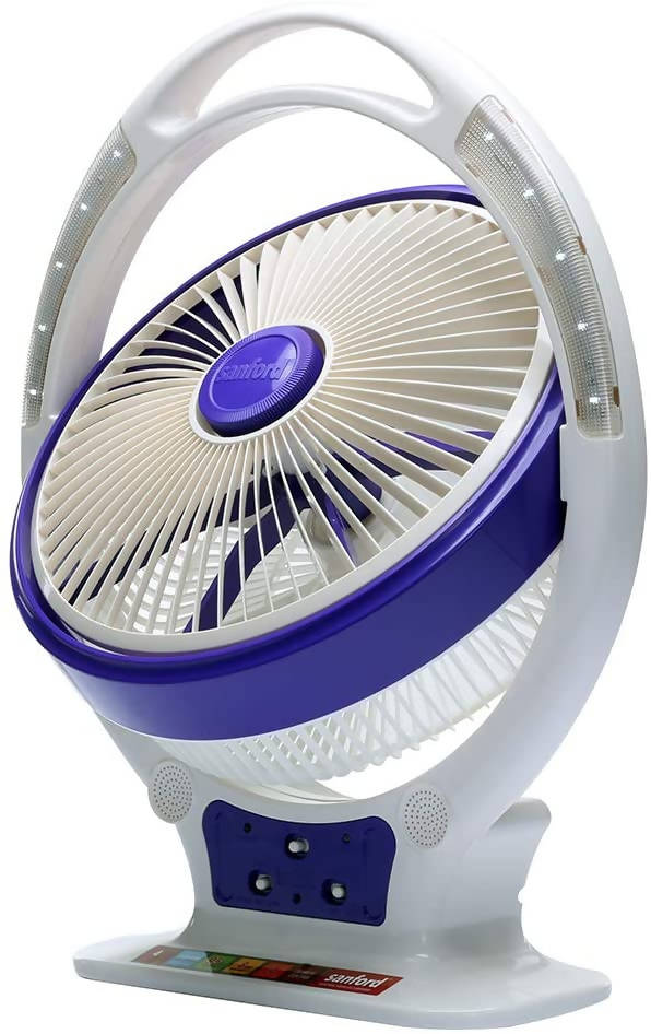 Sanford Rechargeable Table Fan With Led Multi Colour | in Bahrain | Halabh.com