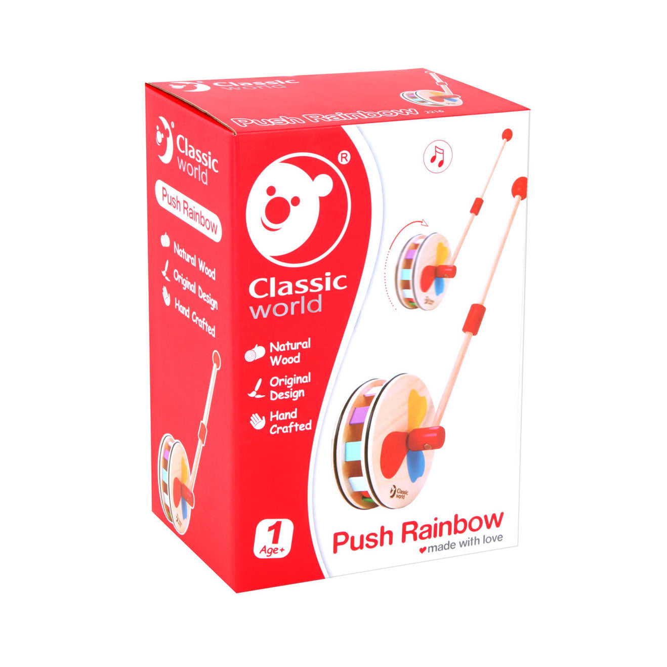 Classic World Wooden Push Figure Rainbow Wheel