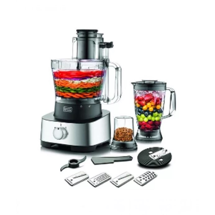 Black & Decker Food Processor 880W - Silver | Kitchen Appliance | Halabh.com