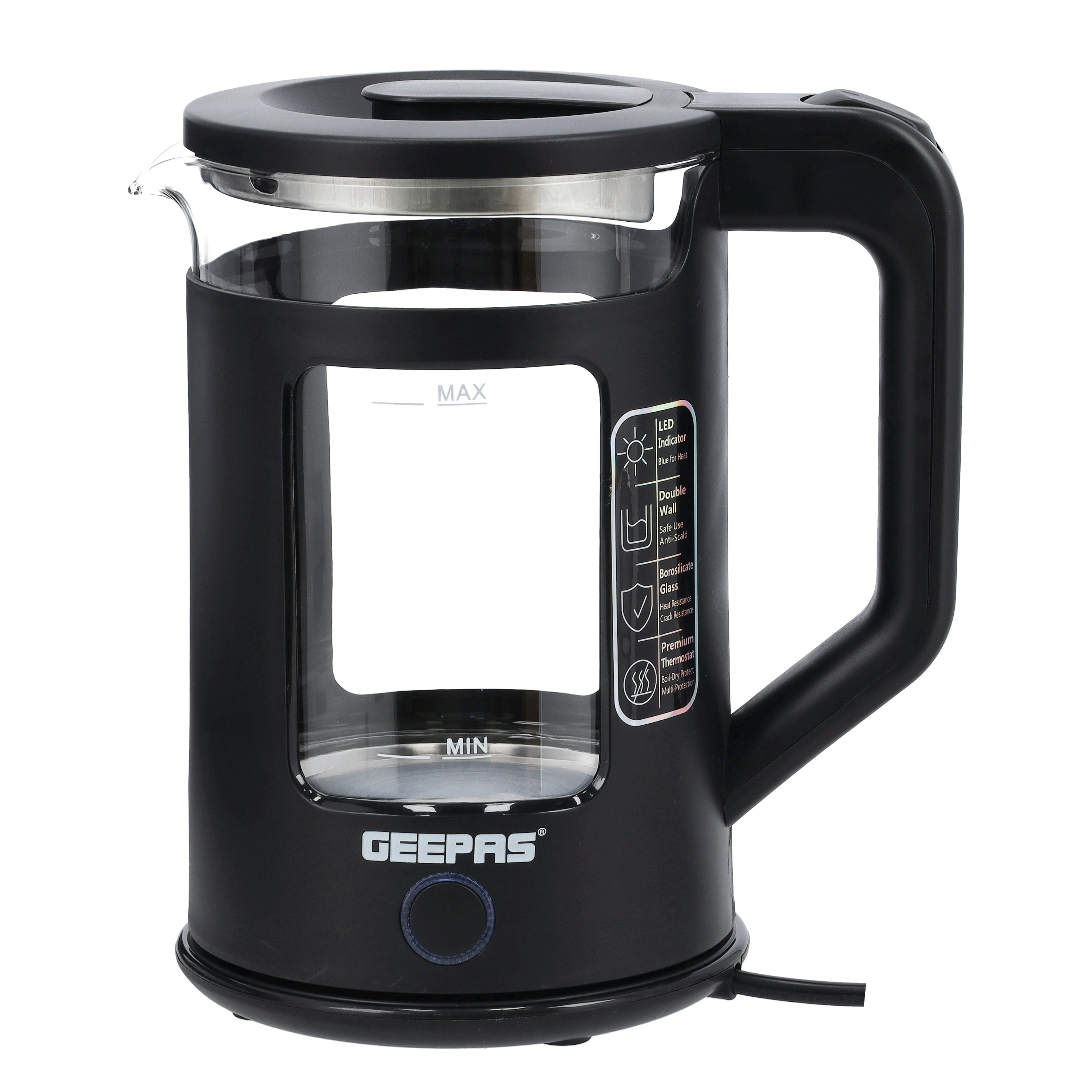 Geepas Double Layer Glass Kettle