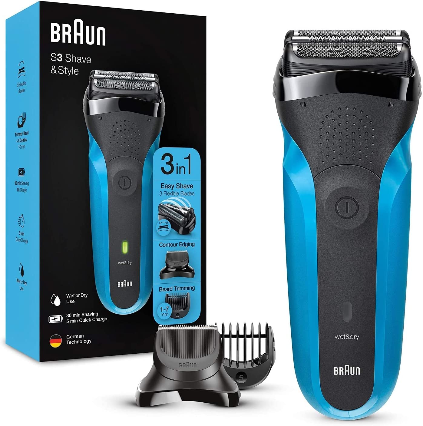 Braun Shaver 310BT Black & Blue