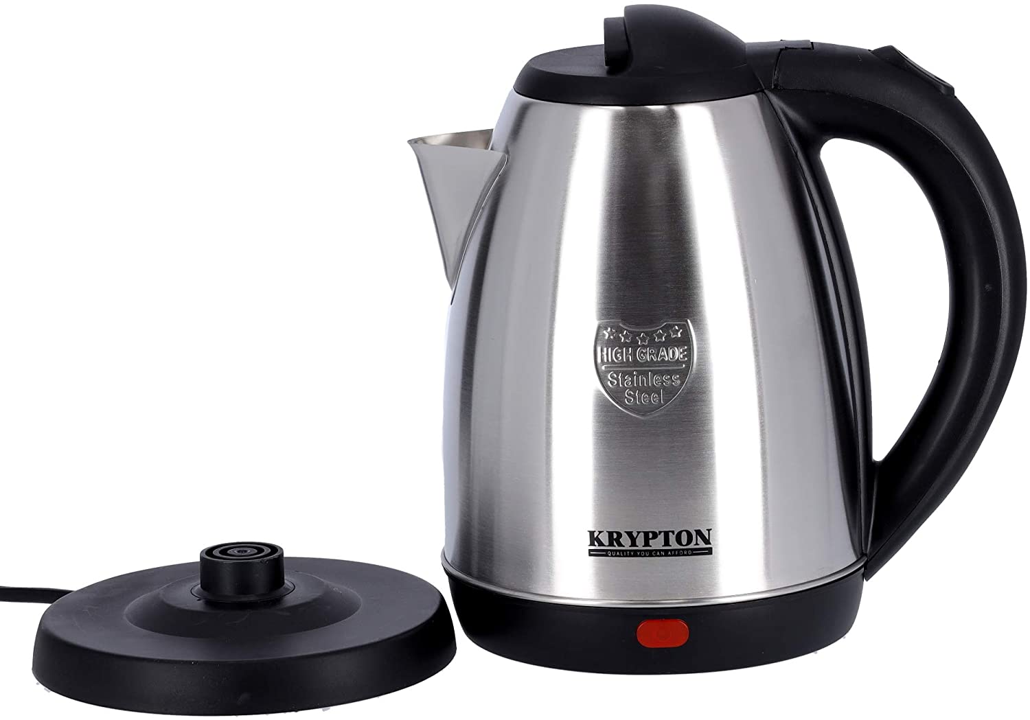 Krypton Steel Kettle 1.8 Liters Silver &  Black