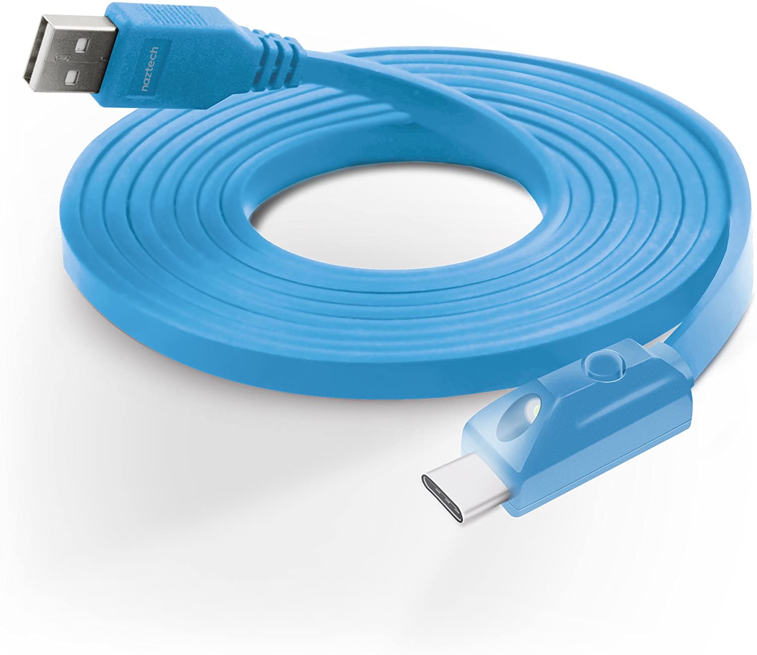Naztech Led Usb A To USB C 2.0 Charge & Sync Cable With Touch Control 6Ft