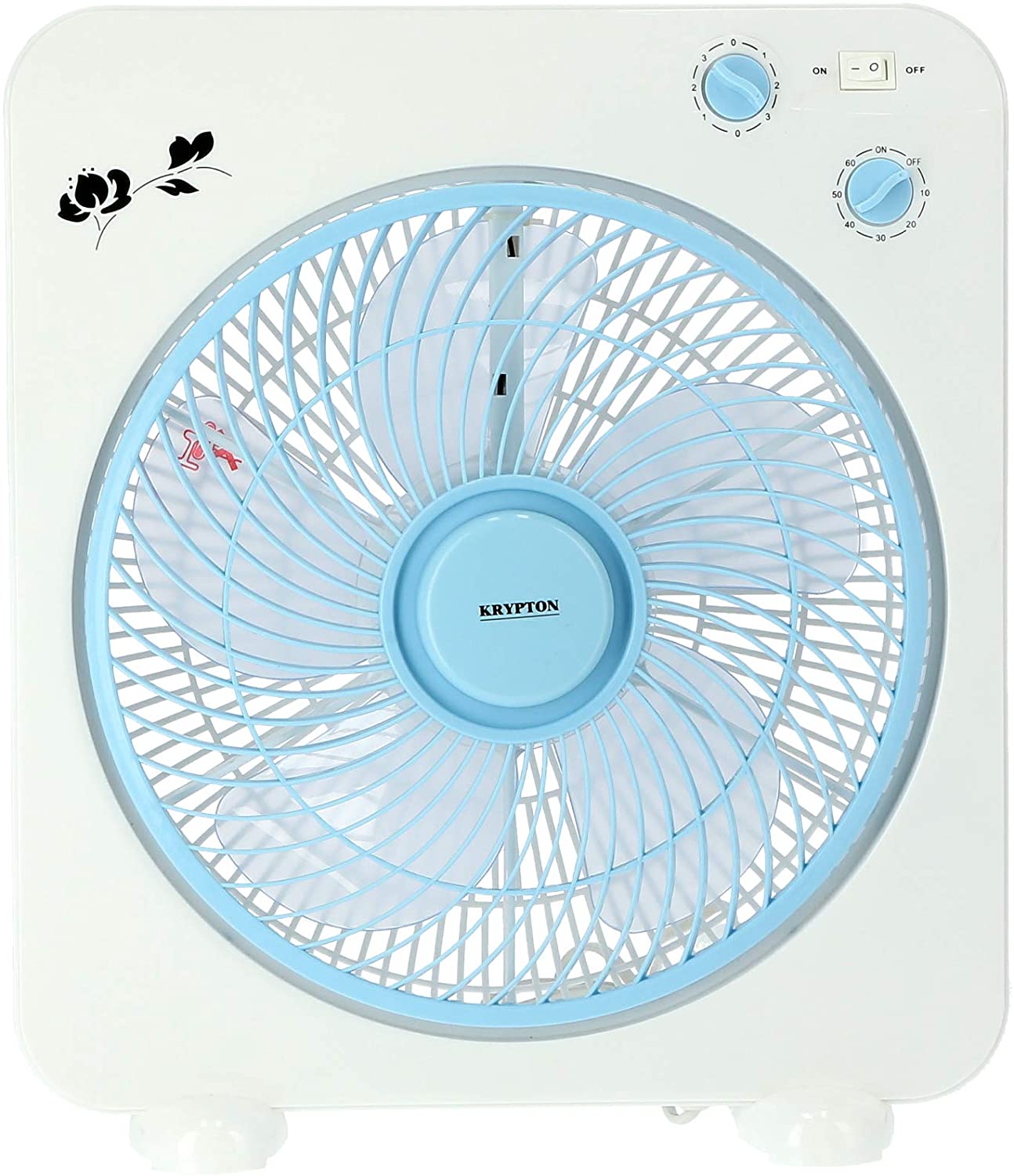 Krypton Box Fan 12 Inch Blue & White