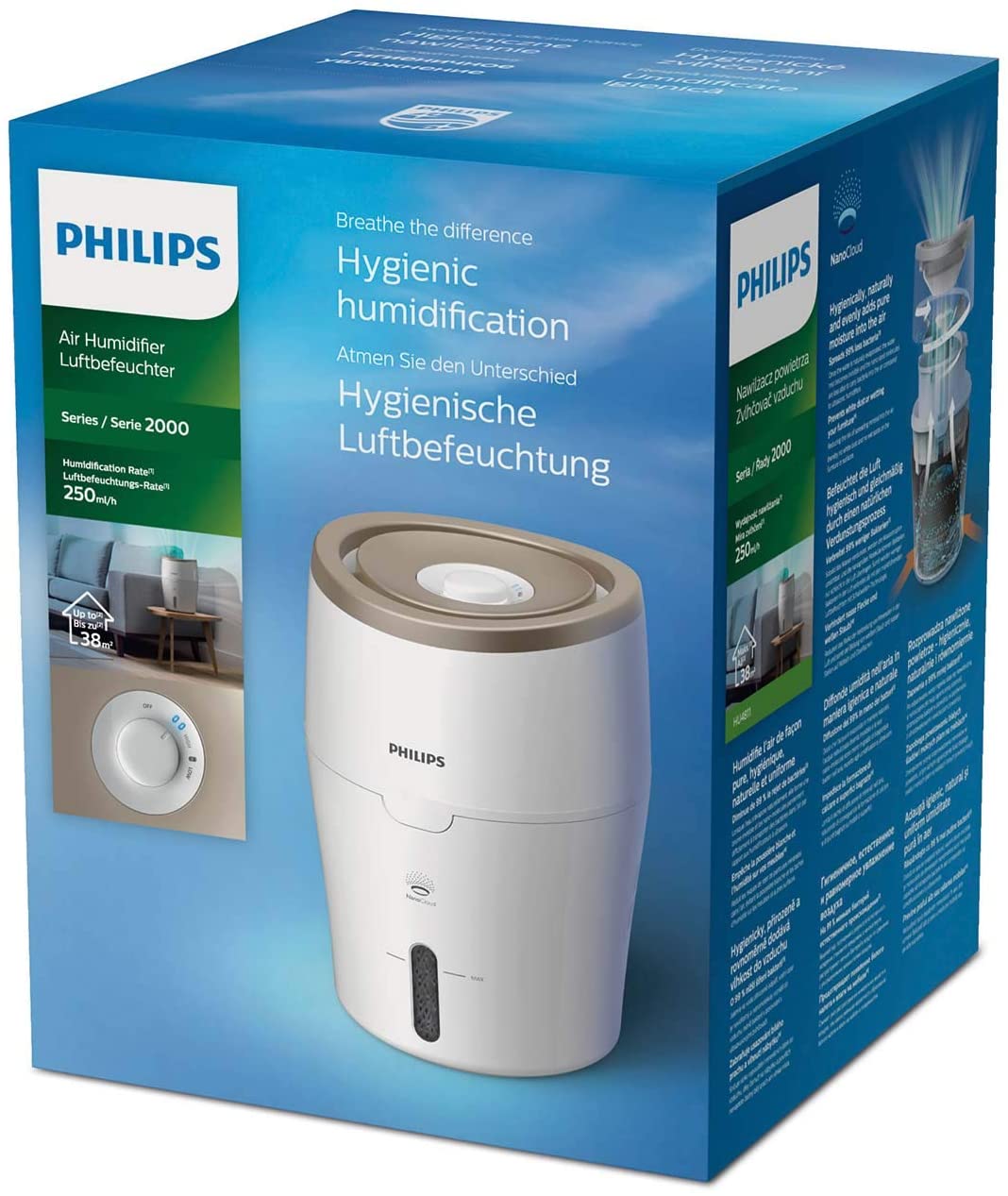 Philips 2000 Series Humidifier 220 V Champagne White - HU4811 | in Bahrain | Halabh.com