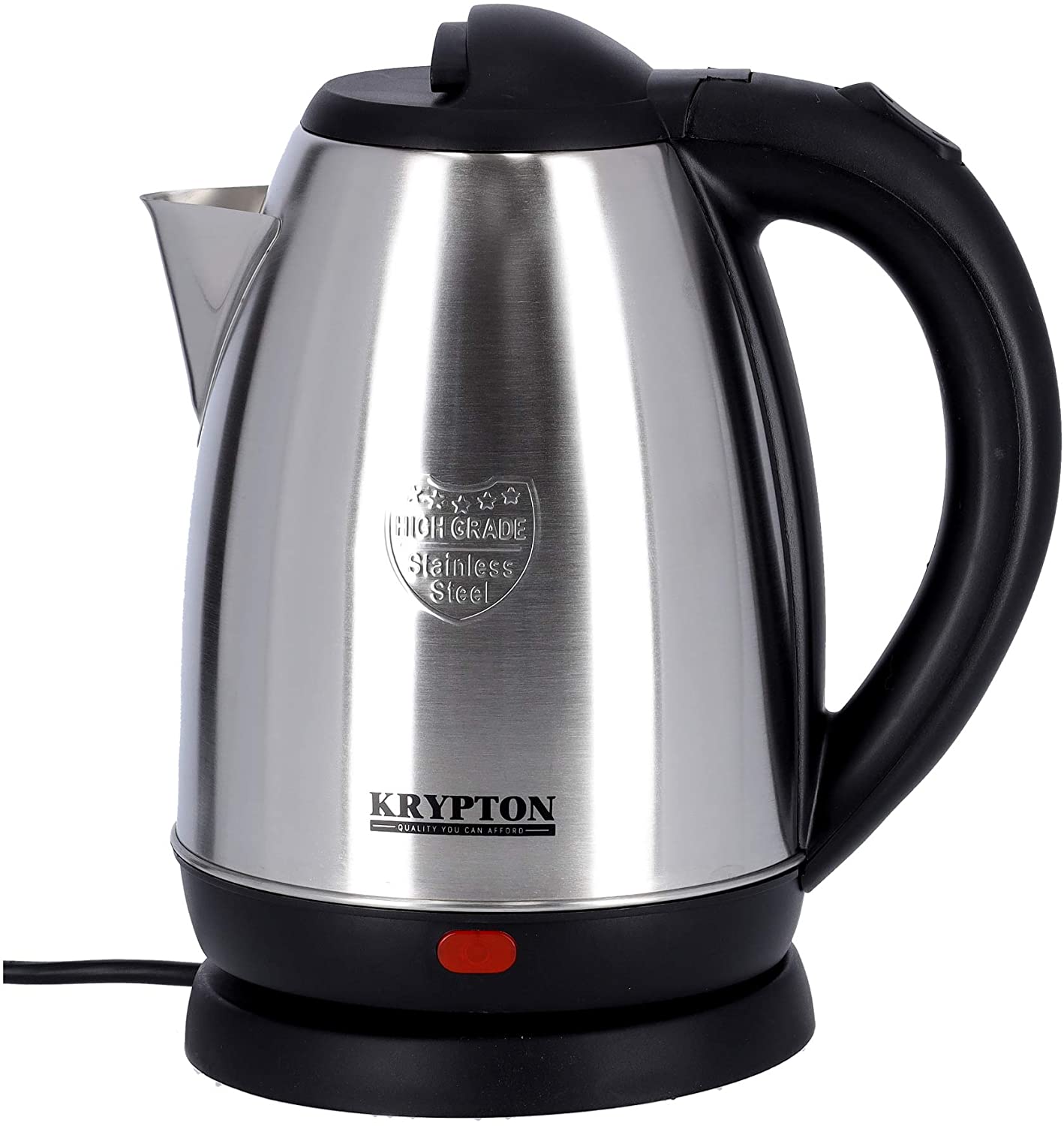 Krypton Steel Kettle 1.8 Liters Silver &  Black