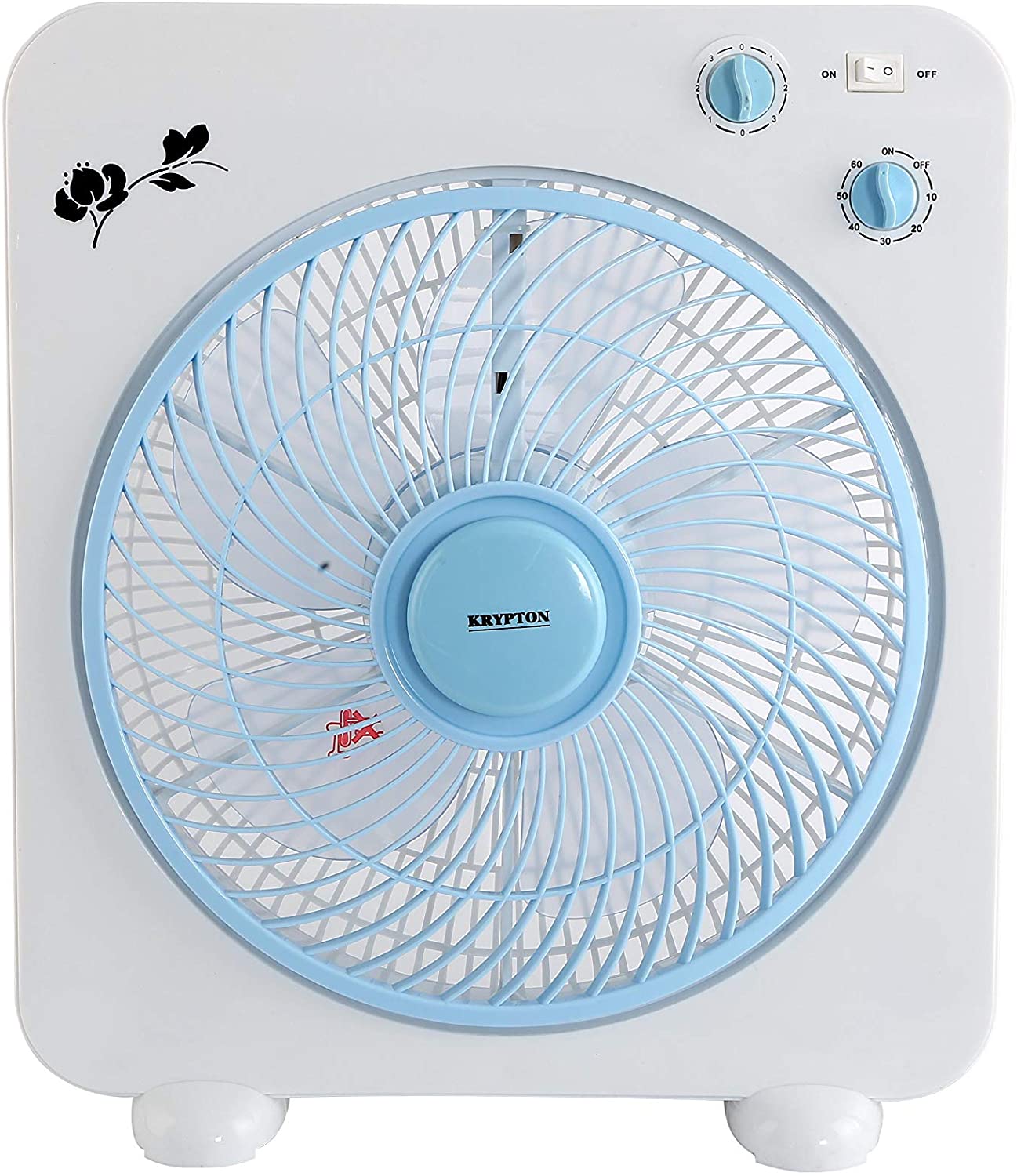 Krypton Box Fan 12 Inch Blue & White