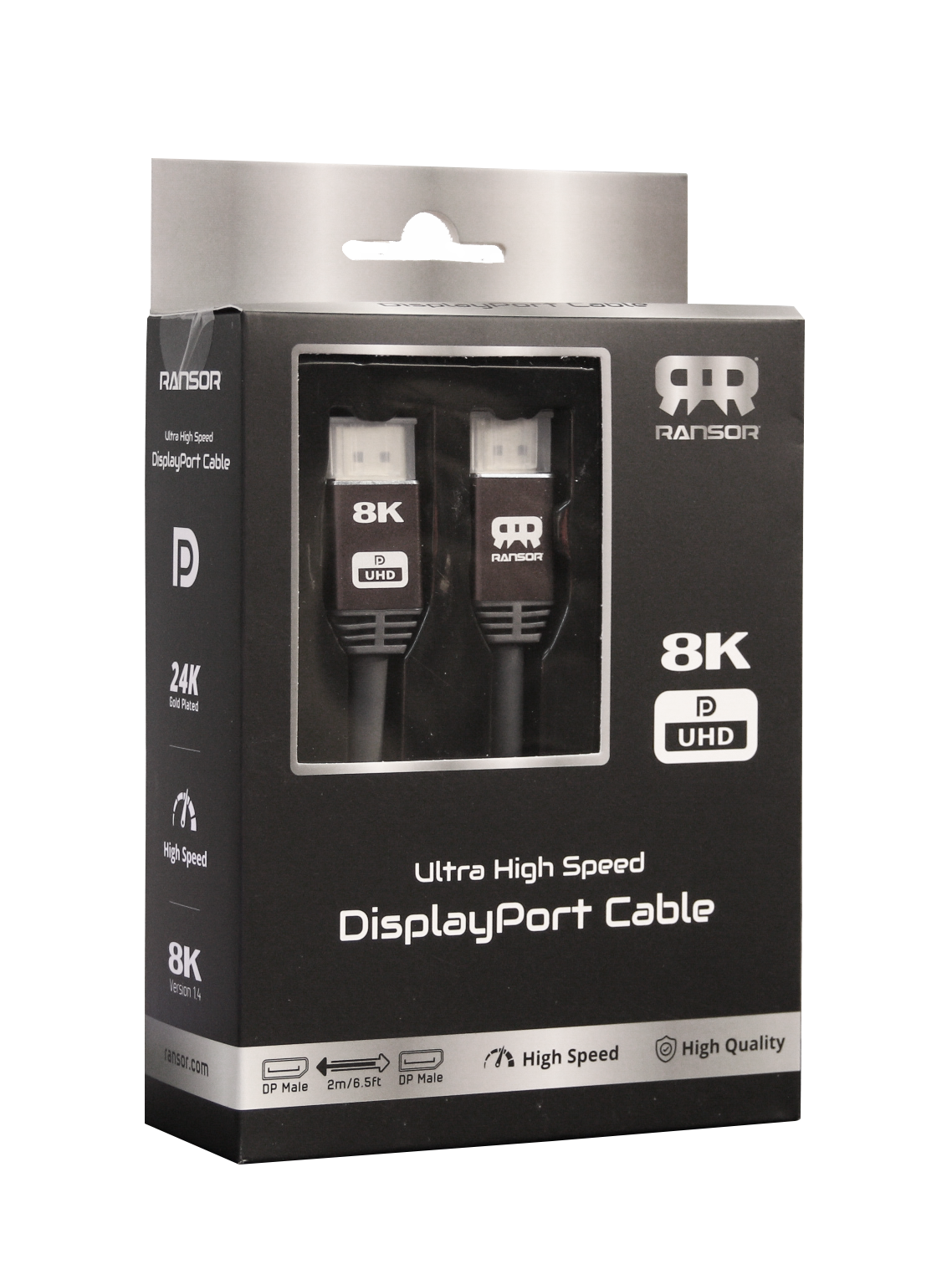 Ransor Ultra High Speed 8K DisplayPort v1.4 2m 6.5ft Cable