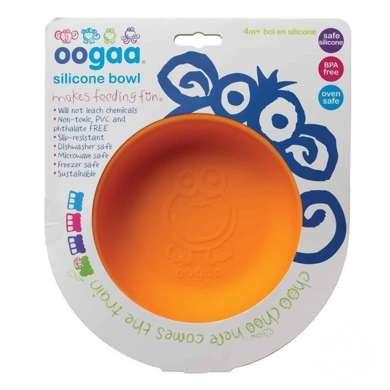 Oogaa Baby Bowl and Lid Silicone Orange