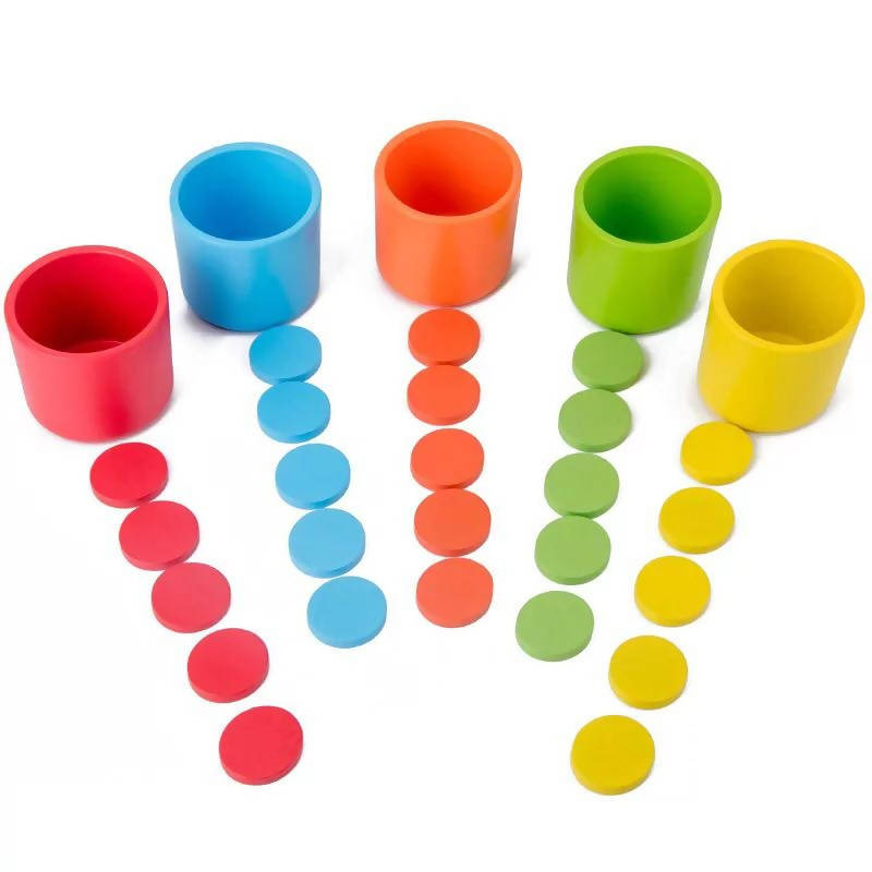 Montessori Color Classification Cup Coins Set Kindergarten Desktop Game