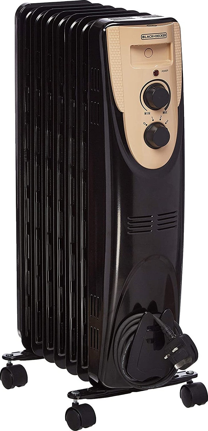 Black & Decker Oil Radiator Heater 7 Fins 1500W Black in Bahrain | Halabh.com