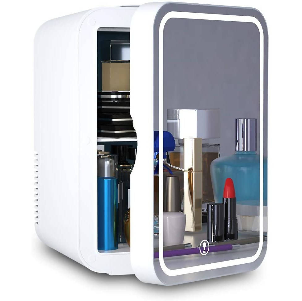 Obecilc Mini Fridge With Led Light Mirror 8L White | in Bahrain | Halabh.com