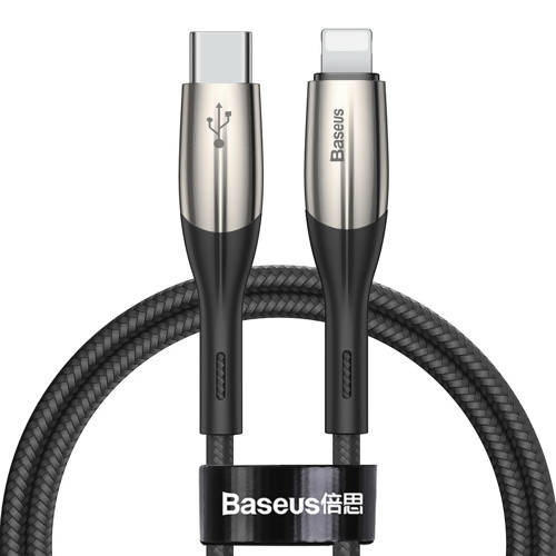 Baseus Type C to Lightning Horizontal PD Flash Charge Cable Black & Silver