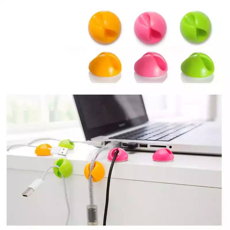 10 pcs Universal Cable Bobbin Winder clamp protector Earphone Organizer Wire Cord Desk Fixer Holder